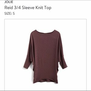 NWT Jolie Reid 3/4 sleeve knit top Stitch Fix